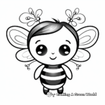 Bee on Flower Coloring Pages 2