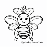 Bee on Flower Coloring Pages 3