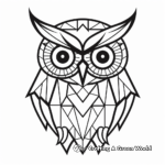 Beginner’s Simple Geometric Owl Coloring Pages 1