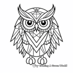 Beginner’s Simple Geometric Owl Coloring Pages 2