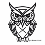 Beginner’s Simple Geometric Owl Coloring Pages 4