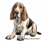 Beloved Pet Basset Hound Coloring Pages 3