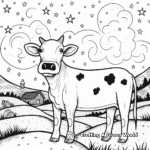 Below the Starry Sky: Night-time Strawberry Cow Coloring Pages 4