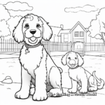 Bernedoodles in Park Scene Coloring Pages 4