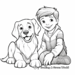 Best Friend: Kids and their Golden Retrievers Coloring Pages 1