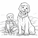 Best Friend: Kids and their Golden Retrievers Coloring Pages 2