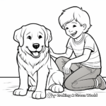 Best Friend: Kids and their Golden Retrievers Coloring Pages 3