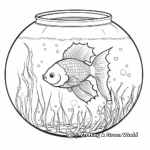 Betta Fish in a Fish Bowl Coloring Page 1