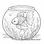 Betta Fish in a Fish Bowl Coloring Page 3