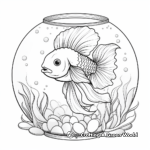 Betta Fish in a Fish Bowl Coloring Page 4