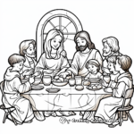Biblical Last Supper Coloring Sheets 2