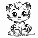 Big Eyed Cute Tiger Coloring Pages 2