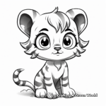 Big Eyed Cute Tiger Coloring Pages 3
