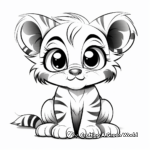 Big Eyed Cute Tiger Coloring Pages 4