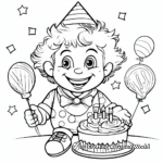 Birthday Clown Coloring Pages for Kids 3