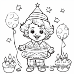 Birthday Clown Coloring Pages for Kids 4