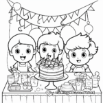 Birthday Party Decorations Coloring Pages 1