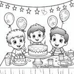 Birthday Party Decorations Coloring Pages 4