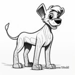 Black and White Contrast Tasmanian Tiger Coloring Pages 4