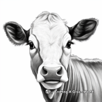 Black and White Cow Face Coloring Sheets 2