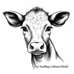 Black and White Cow Face Coloring Sheets 4