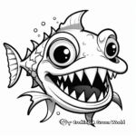 Black and White Piranha Coloring Pages 3