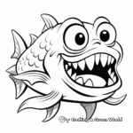 Black and White Piranha Coloring Pages 4