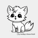 Black and White Simple Fox Coloring Pages for Kids 3
