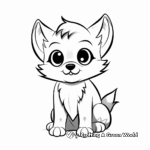 Black and White Simple Fox Coloring Pages for Kids 4
