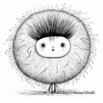 Black and White Sketch Sea Urchin Coloring Pages 1