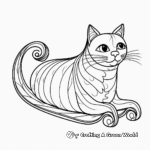Black Cat in a Christmas Sleigh Coloring Pages 4