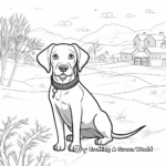Black Lab in the Snow Winter Scene Coloring Pages 4