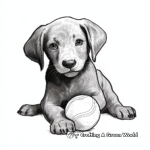 Black Lab with Dog Toys Coloring Pages 2
