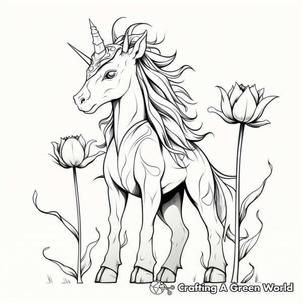 Flower Unicorn Coloring Pages - Free &amp; Printable!