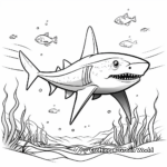 Blue Shark Scene Coloring Pages 1