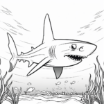 Blue Shark Scene Coloring Pages 4