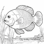 Bluegill in Natural Habitat Coloring Pages 1