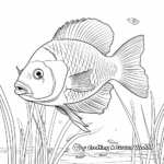 Bluegill in Natural Habitat Coloring Pages 3