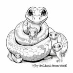 Boa Constrictor Family Coloring Pages: Male, Female, and Younglings 4