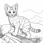 Bobcat in Wilderness Wildcat Coloring Pages 1