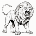 Bold Lion Roaring Coloring Pages 1