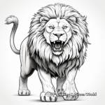 Bold Lion Roaring Coloring Pages 2