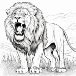 Bold Lion Roaring Coloring Pages 3