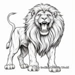 Bold Lion Roaring Coloring Pages 4