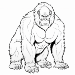 Bold Male Gorilla Coloring Pages 1