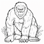 Bold Male Gorilla Coloring Pages 2