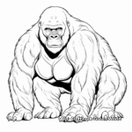 Bold Male Gorilla Coloring Pages 3