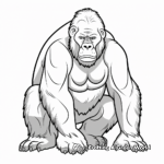 Bold Male Gorilla Coloring Pages 4