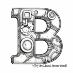 Bold Printable 3D Letter 'B' Coloring Pages 1
