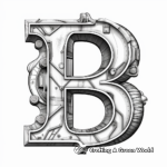 Bold Printable 3D Letter 'B' Coloring Pages 3